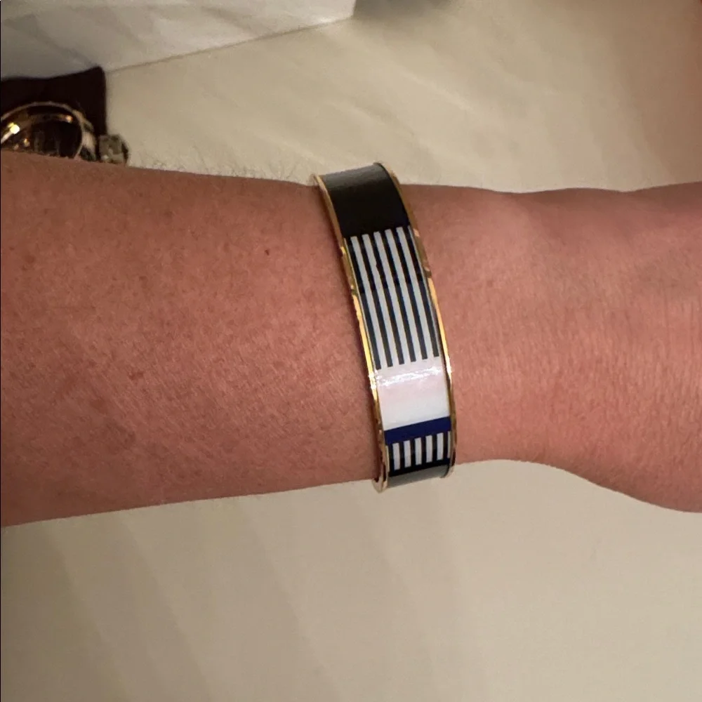 Kate Spade Striped Enamel Bangle Bracelet — See Photos